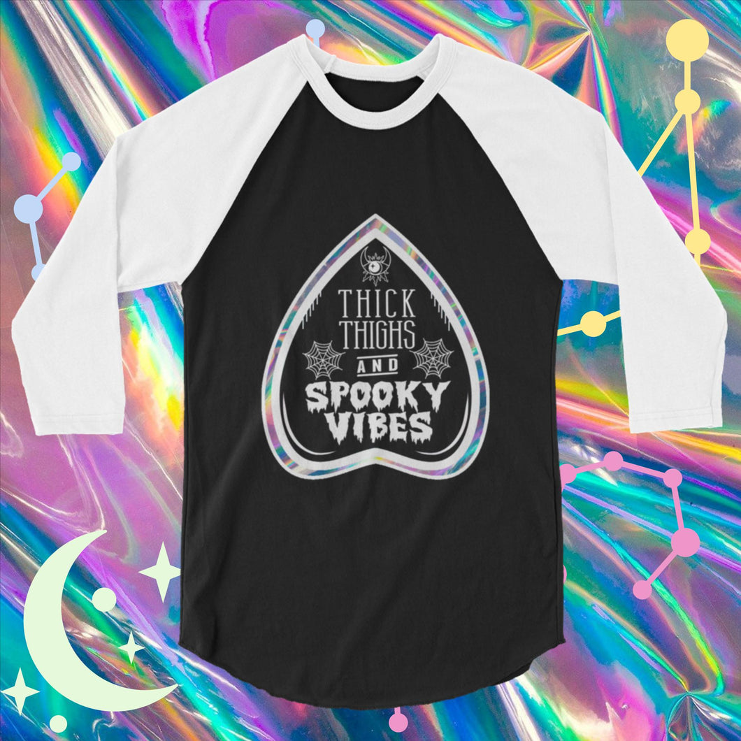 'Thick Thighs & Spooky Vibes' Raglan 3/4 Shirt