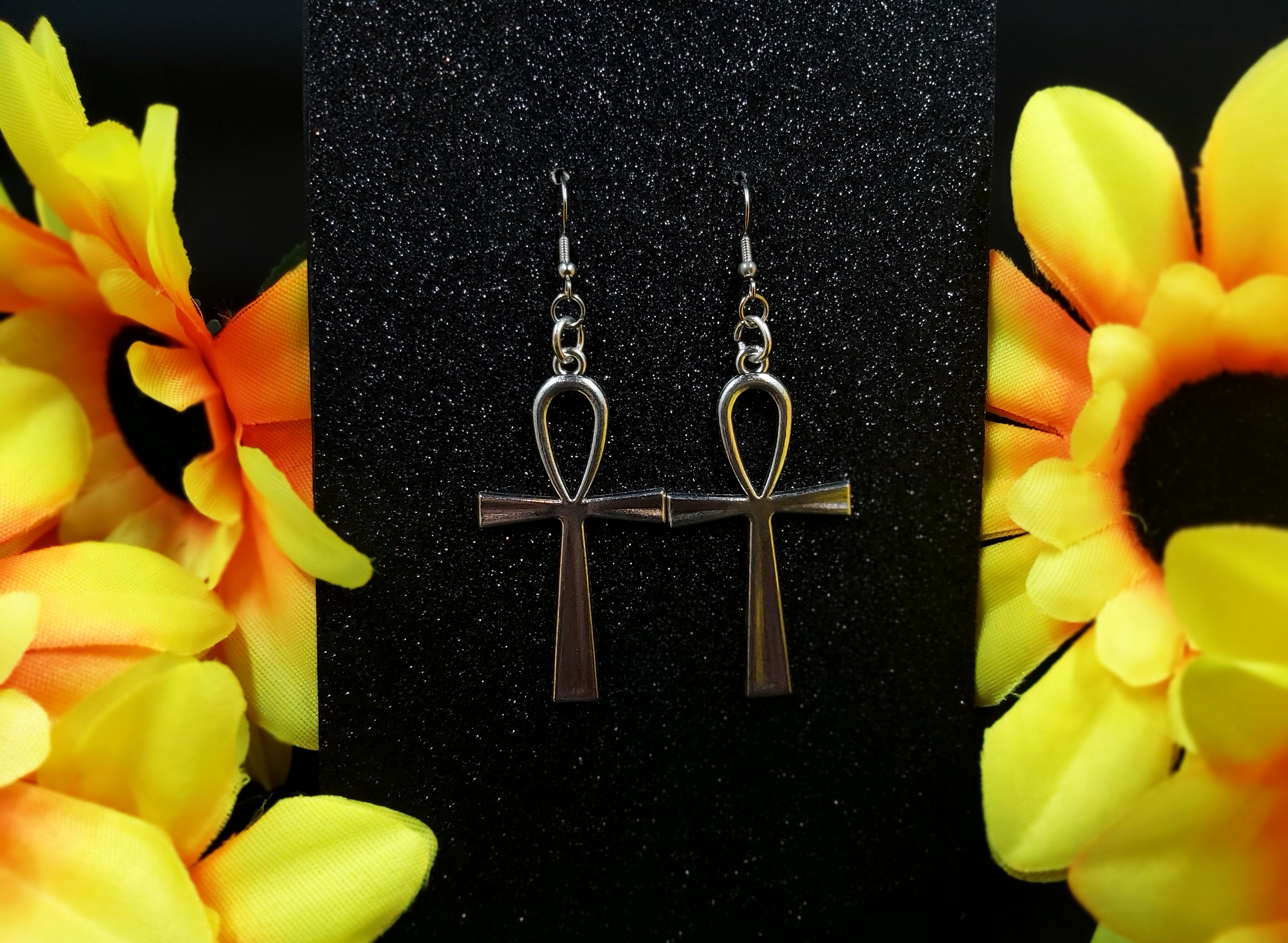 Ankh on sale dangle earrings