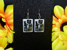 Load image into Gallery viewer, Death Tarot Card Dangle Earrings