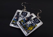 Load image into Gallery viewer, Death Tarot Card Dangle Earrings