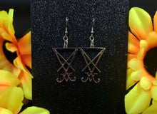 Load image into Gallery viewer, Lucifer&#39;s Sigil Dangle Earrings
