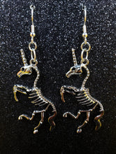 Load image into Gallery viewer, Unicorn Skeleton Dangle Earrings
