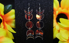 Load image into Gallery viewer, Iridescent Moon Phase Dangle Earrings
